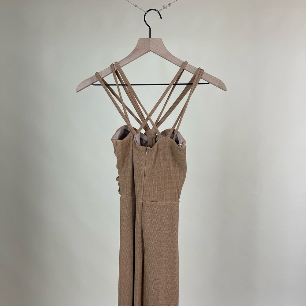 PatBO Knit Cut Out Maxi Dress in Camel Tan Beach Island Vacation Tropical Resort - Picture 9 of 9